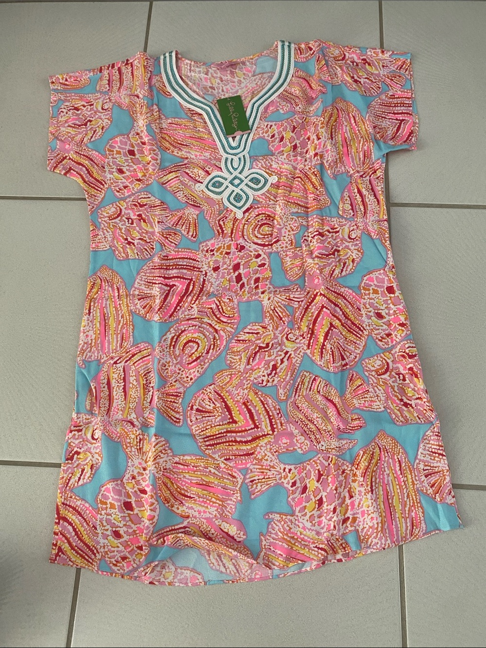 NWT Lilly Pulitzer Harlow Tunic Dress Breakwater Blue TINI Bikini print Small